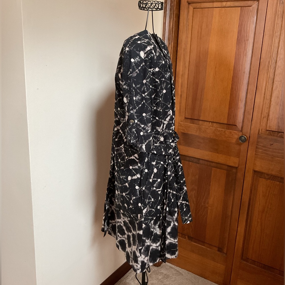 Thakoon Target Dress Shibori Shirt A-Line Roll Tab Pocket Belt Cotton Black M - Picture 4 of 7